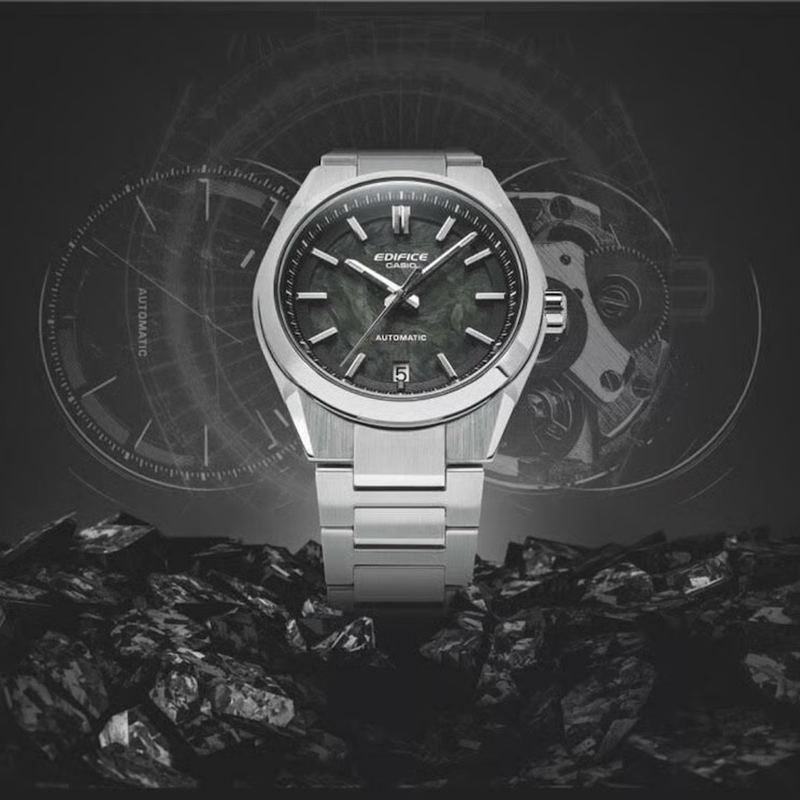 Casio Edifice Automatic Black Carbon Dial Men's Watch- EFK-100CD-1A